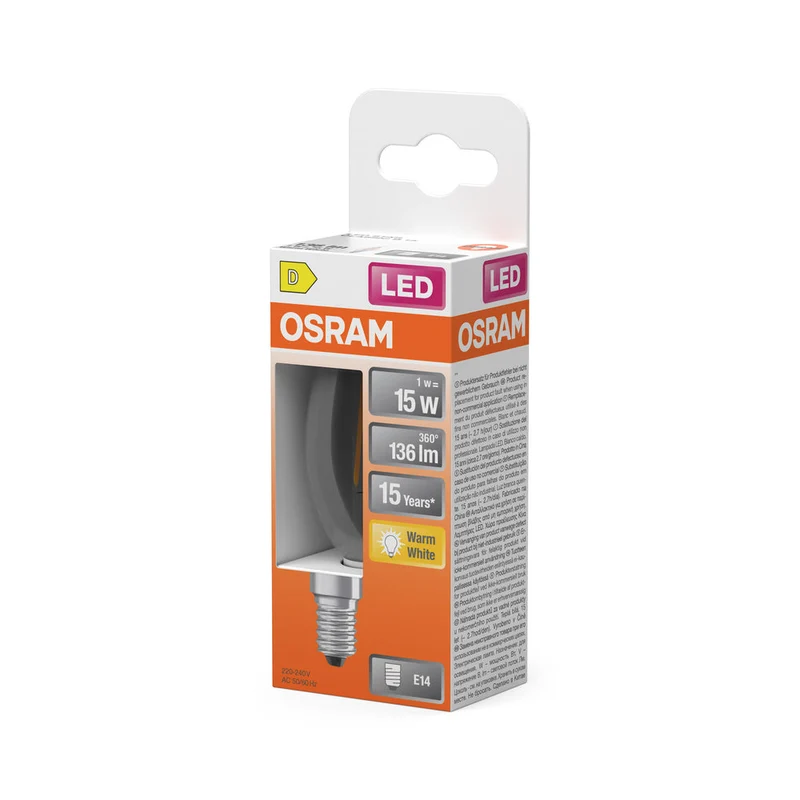 Rétrofit LED CLASSIC B 1W 827 Clair E14