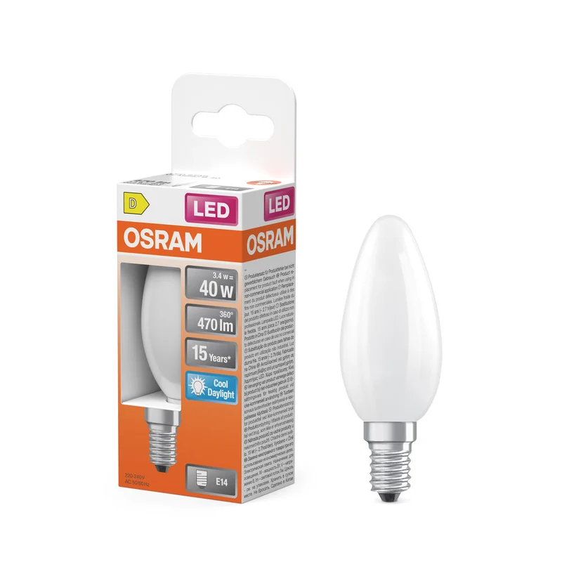 Rétrofit LED CLASSIC B 3.4W 865 Givré E14