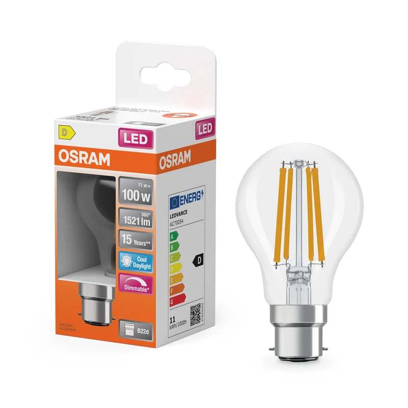 Rétrofit LED CLASSIC A DIM 11W 865 Clair B22d