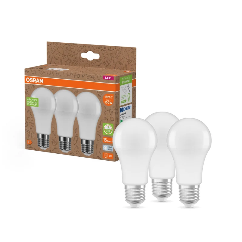 Lampes LED PCR avec classique A 14W 840 givré E27