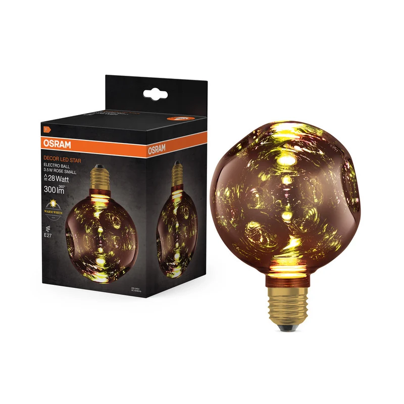 LAMPE LED DÉCORATIVE EN VERRE ÉLECTRO EN PETIT ROSE EN VERRE ÉLECTRO