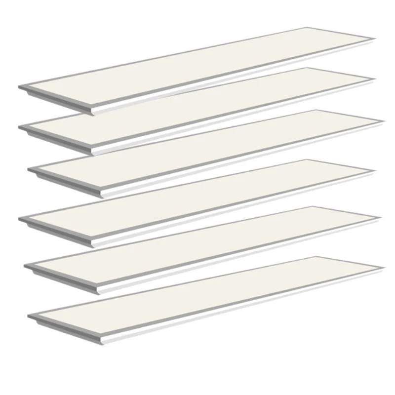 Pack de 6 - Panneau LED 120x30 40W 120lm/W Flicker Free Contour Blanc