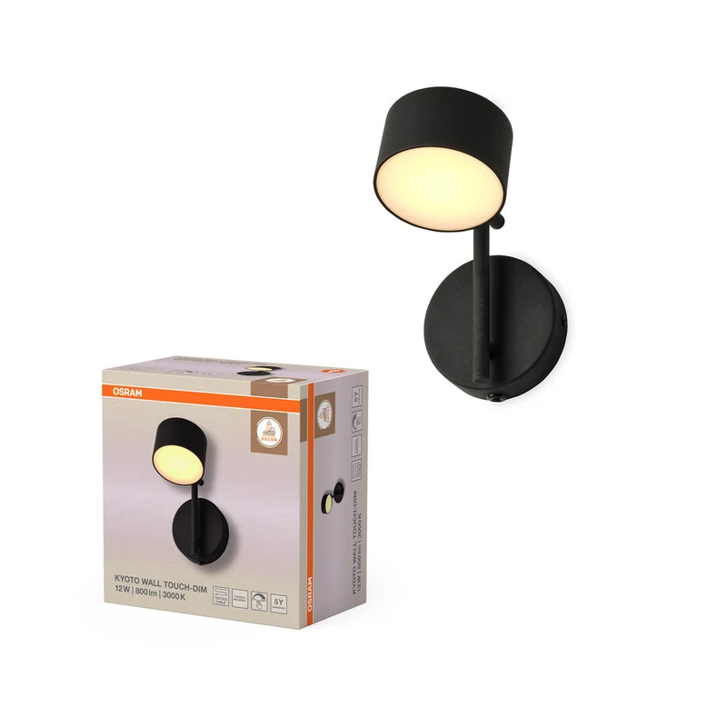 OSRAM DECOR Kyoto Applique murale 12W 930 TOUCH DIM Noir