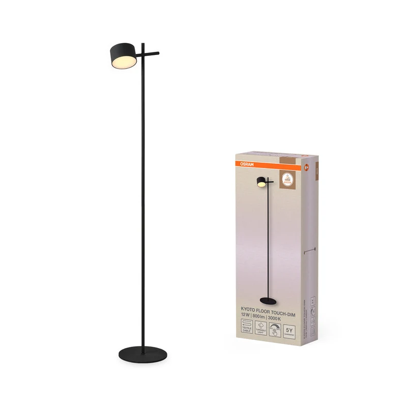 OSRAM DECOR Kyoto Lampadaire 12W 930 TOUCH DIM Noir