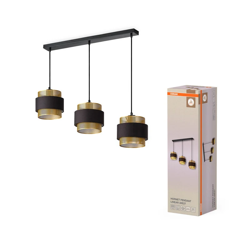 OSRAM DECOR Hornet Suspension linéaire 3xE27 Noir