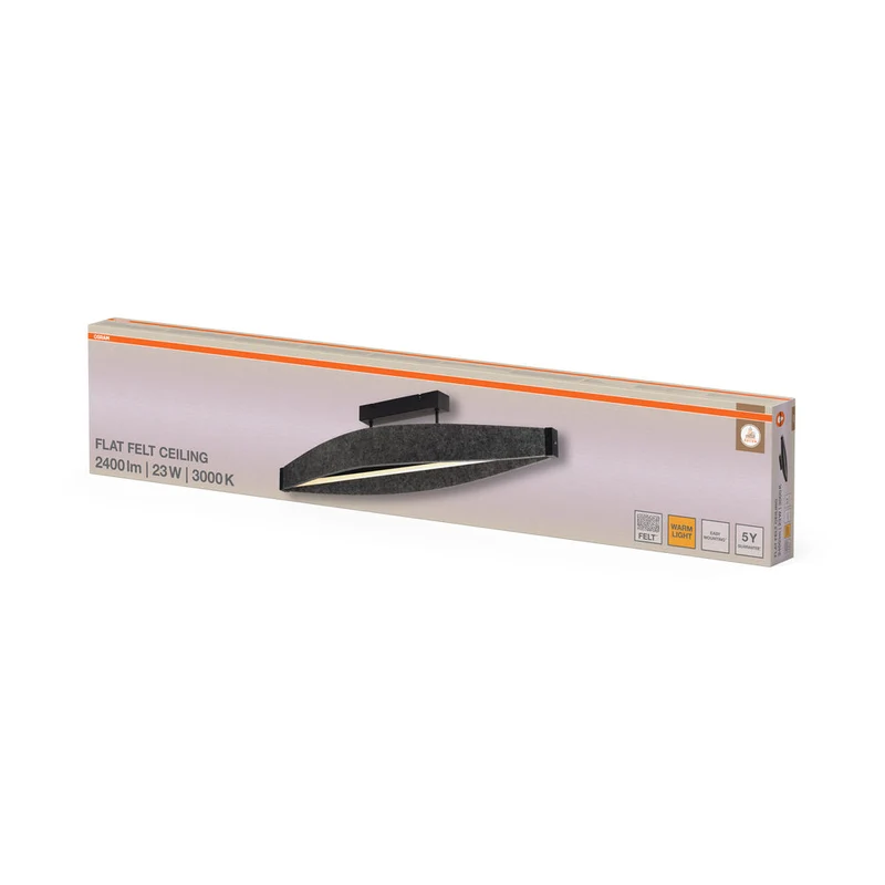 OSRAM DECOR Flat Felt Plafonnier 23W 830 Gris foncé