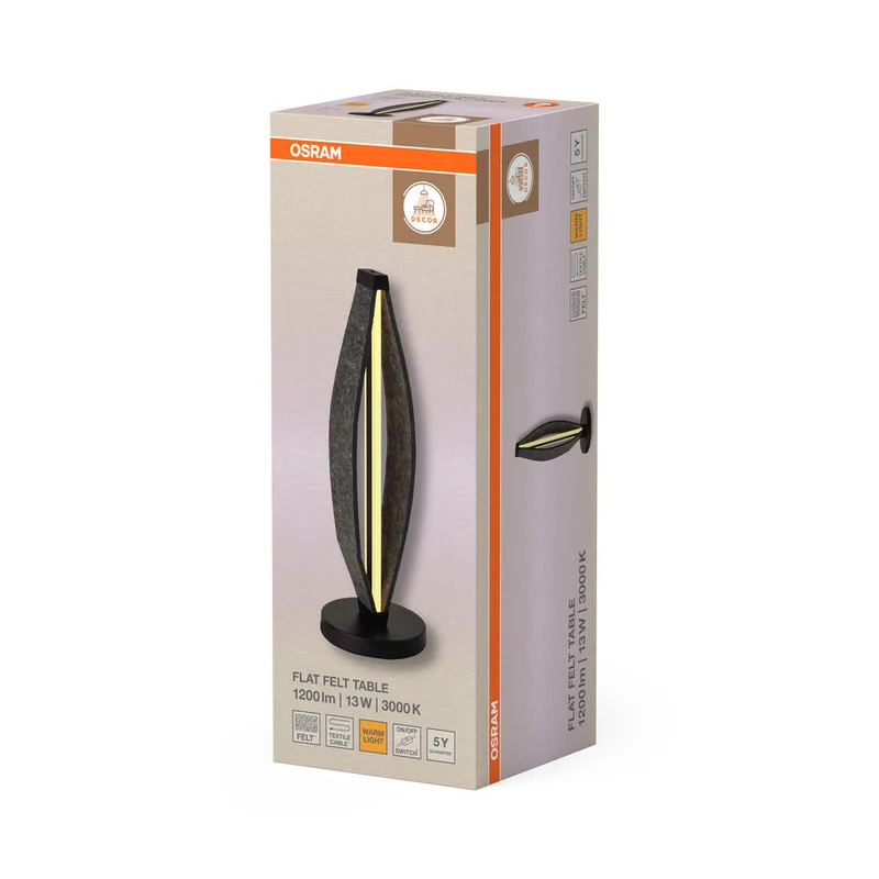OSRAM DECOR Flat Felt lampe à poser 13W 830 Gris foncé