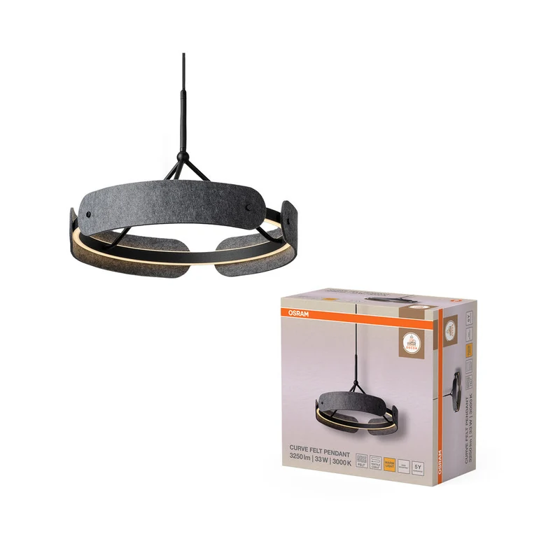 OSRAM DECOR Curve Felt Suspension 33W 830 Gris foncé