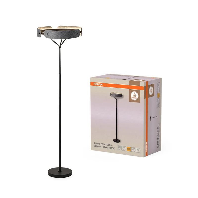 OSRAM DECOR Curve Felt Lampadaire 33W 830 Gris foncé
