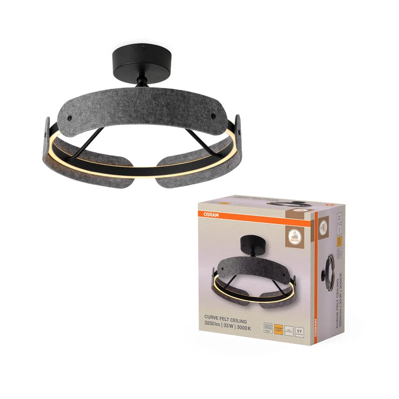OSRAM DECOR Curve Felt Plafonnier 33W 830 Gris foncé
