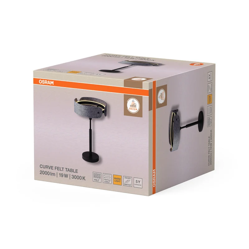 OSRAM DECOR Curve Felt lampe à poser 19W 830 Gris foncé