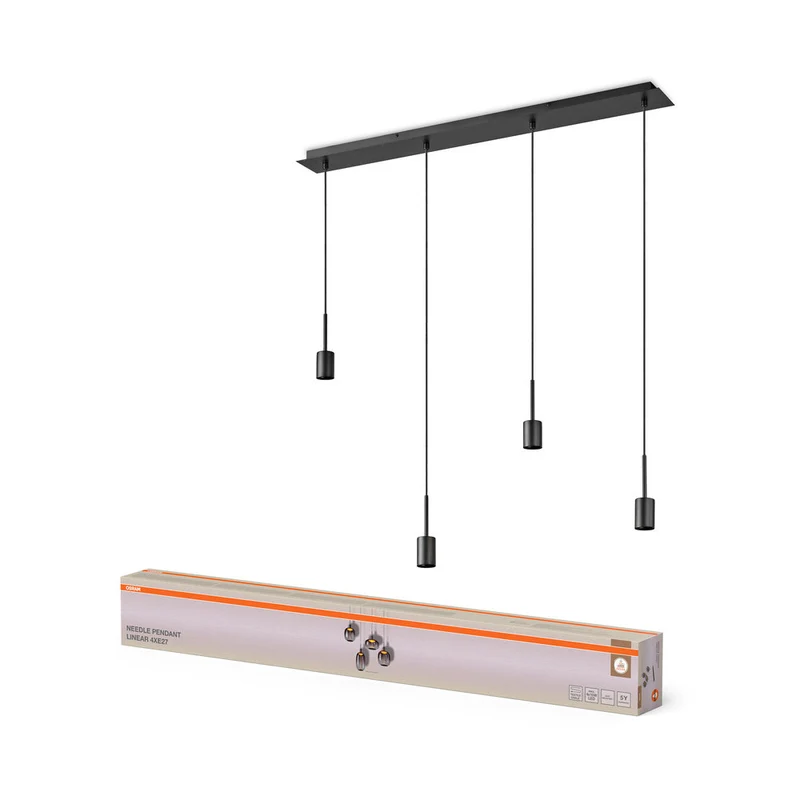 OSRAM DECOR Suspension Needle Linear 4xE27, gris foncé