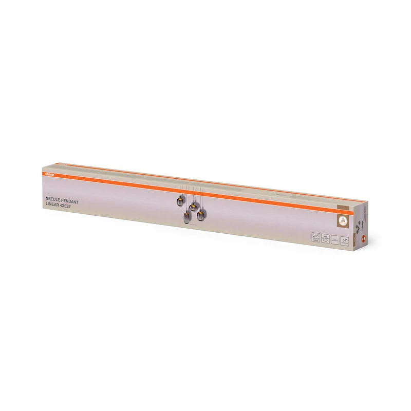 OSRAM DECOR Suspension Needle Linear 4xE27, gris foncé