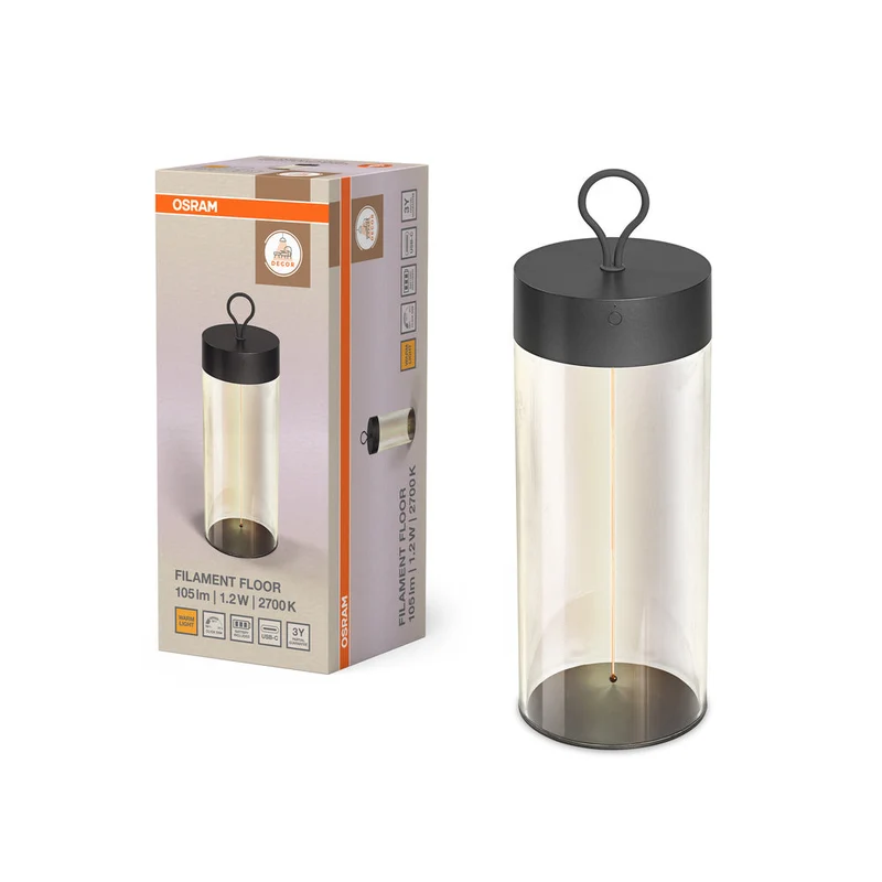 OSRAM DECOR FILAMENT lampe sur pied, gris, 1,2W, 105lm