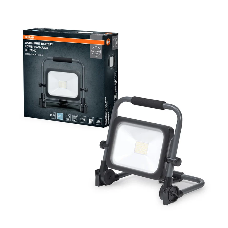 OSRAM LAMPES DE TRAVAIL VALEUR BATTERIE, USB, Projecteur 30W 865, 3000 lm, 6500 K
