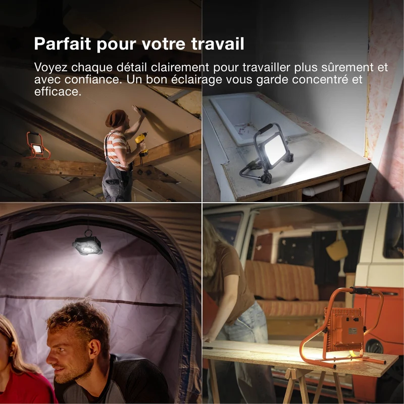 OSRAM LAMPES DE TRAVAIL VALEUR BATTERIE, USB, Projecteur 30W 865, 3000 lm, 6500 K