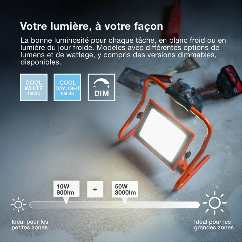 OSRAM LAMPES DE TRAVAIL VALEUR BATTERIE, USB, Projecteur 30W 865, 3000 lm, 6500 K