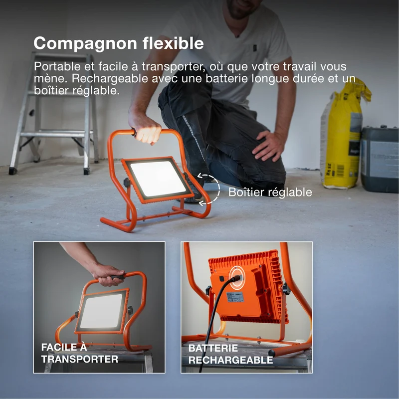 OSRAM LAMPES DE TRAVAIL VALEUR BATTERIE, USB, Projecteur 20W, 2000lm, 6500K