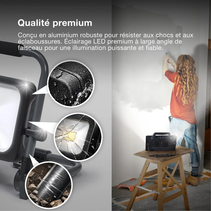 OSRAM LAMPES DE TRAVAIL VALEUR BATTERIE, USB, Projecteur 20W, 2000lm, 6500K