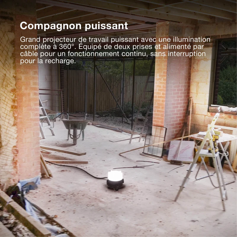 OSRAM LAMPE DE TRAVAIL VALEUR 360° Multiprise Projecteur de chantier 30W, 3700lm, 6500K