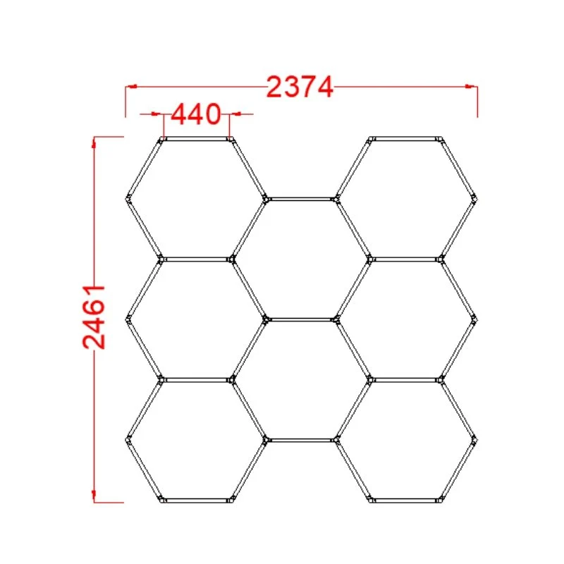Kit 8 éclairages LED Hexagonal 227,5W - 100lm/W