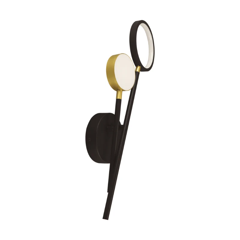 Lampe Murale Moderne Noire et Or 10W - Deux Bras Lumineux
