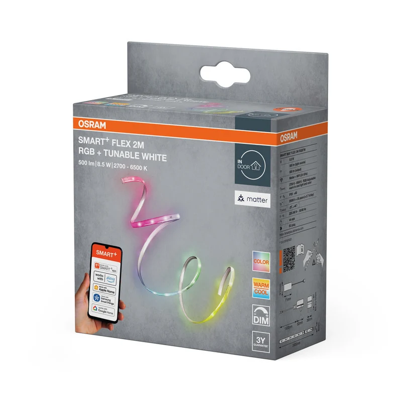 OSRAM Matter SMART+ FLEX bande LED 2M RGB blanc réglable