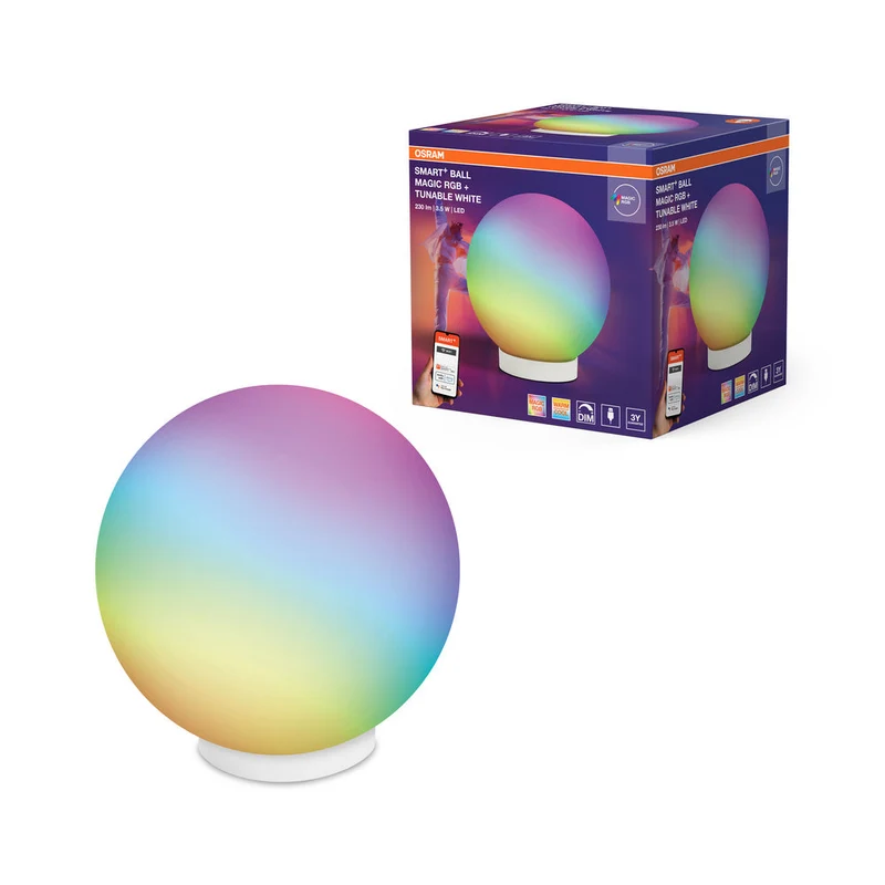 OSRAM SMART+ Wifi BALL Lampe d'ambiance de table MAGIC RGB RGBW USB, 200 lm, 2200 … 6500 K, Blanc réglable|RGB