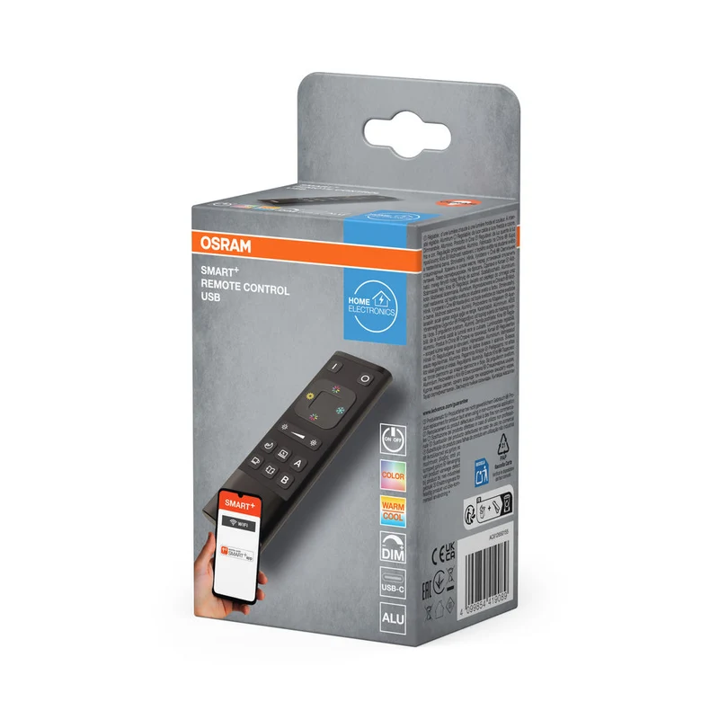 OSRAM Wifi SMART+ TÉLÉCOMMANDE USB-C, Aluminium, Noir