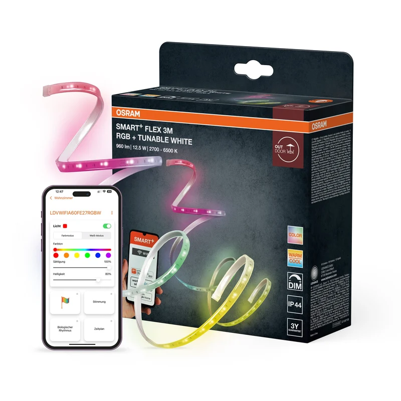 OSRAM SMART+ WIFI EXTÉRIEUR 3M BANDE LED, blanc, 12W, 790lm