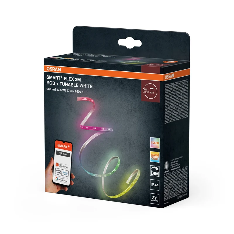 OSRAM SMART+ WIFI EXTÉRIEUR 3M BANDE LED, blanc, 12W, 790lm