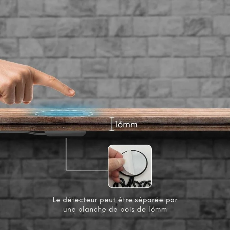Interrupteur Invisible à Effleurement Dimmable DC12-24V Noir