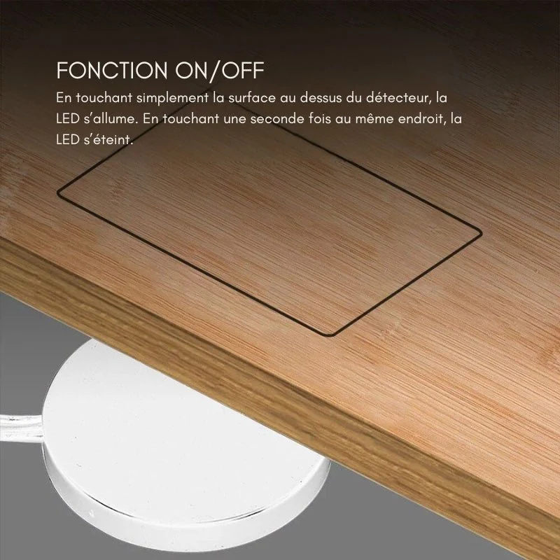 Interrupteur Invisible à Effleurement Dimmable DC12-24V Blanc