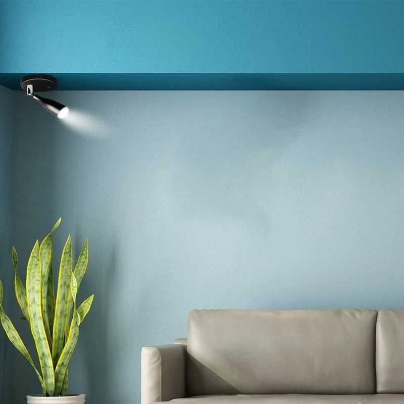 Lampe Murale 4.5W avec Interrupteur Noir/Argent