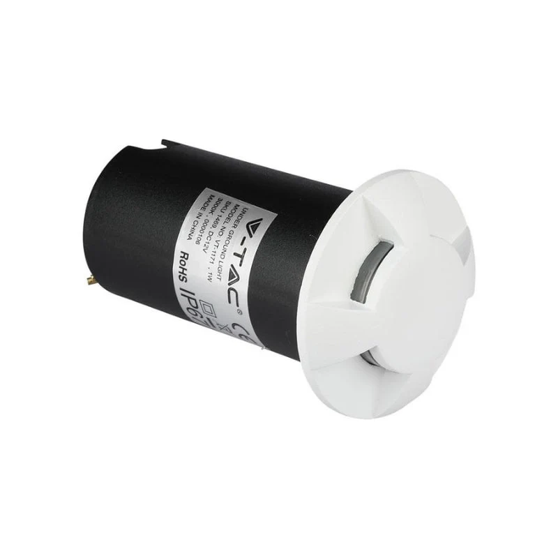 Spot LED Extérieur Encastrable IP67 DC12V 1W 4 Faisceaux Blanc