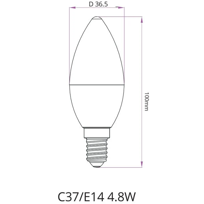 Ampoule LED E14 4.8W C37 - Pack de 10