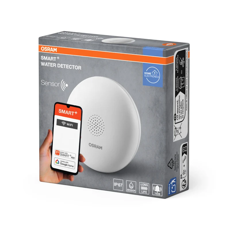 OSRAM Wifi SMART+ détecteur d'eau intelligent, capteur de fuite d'eau, blanc