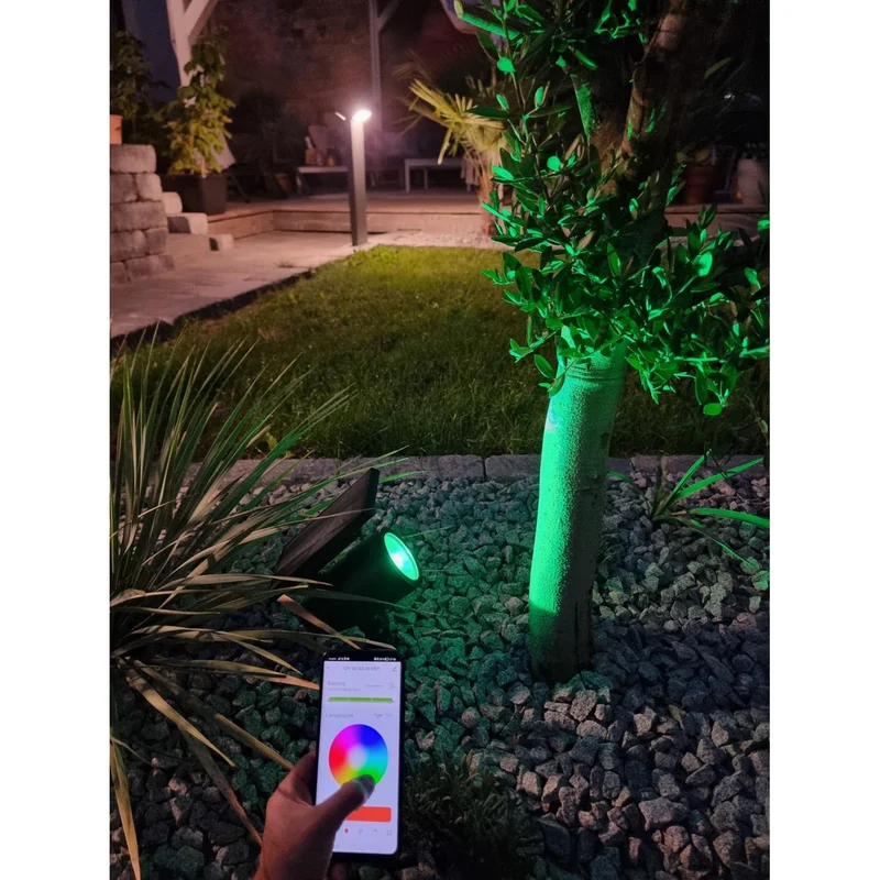 OSRAM SMART+ Jardin Bluetooth Solaire RGB Spot Piquet de jardin, noir