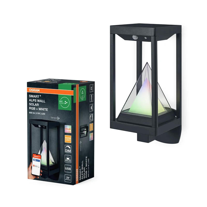 OSRAM SMART+ Applique murale solaire extérieure Bluetooth, capteur
