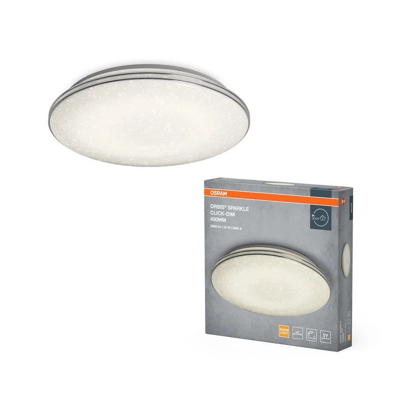 OSRAM ORBIS® Plafonnier Sparkle Click-DIM 400mm 24W, 2000 lm, 3000 K, Blanc chaud