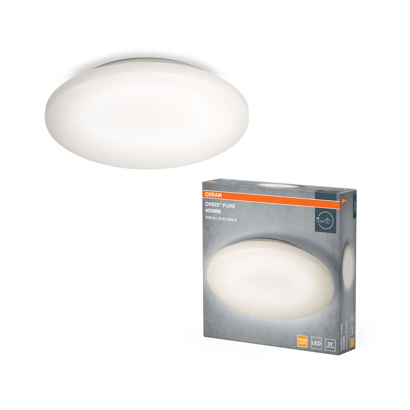 OSRAM ORBIS® Plafonnier Pure 400mm 24W, 1800 lm, 3000 K, Blanc chaud