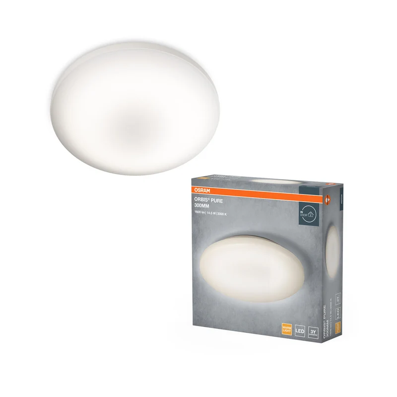 OSRAM ORBIS® Plafonnier Pure 300mm 14.5W, 1100 lm, 3000 K, Blanc chaud