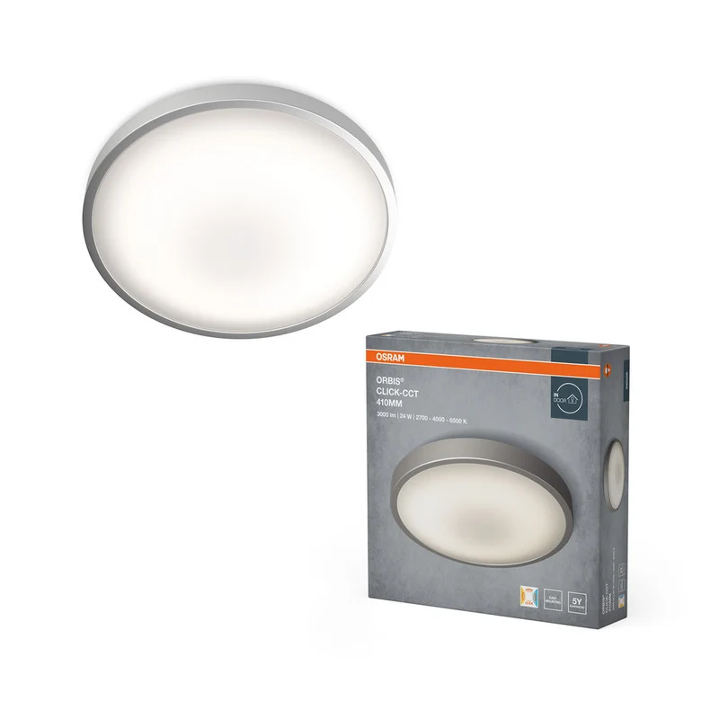 OSRAM ORBIS® Plafonnier CCT / DIM Click-CCT 410mm 24W, 1800 lm, 2700 K / 4000 K / 6500 K, Blanc chaud|Blanc froid|Lumière du jour froide