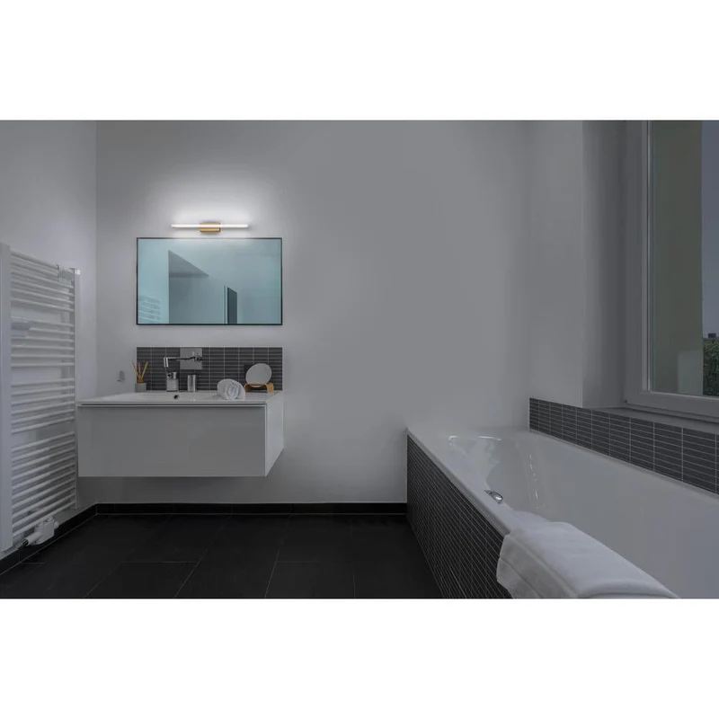 OSRAM Orbis miroir lampe miroir, salle de bain, Click-CCT, 6.8W, 40cm, décor bois, IP44