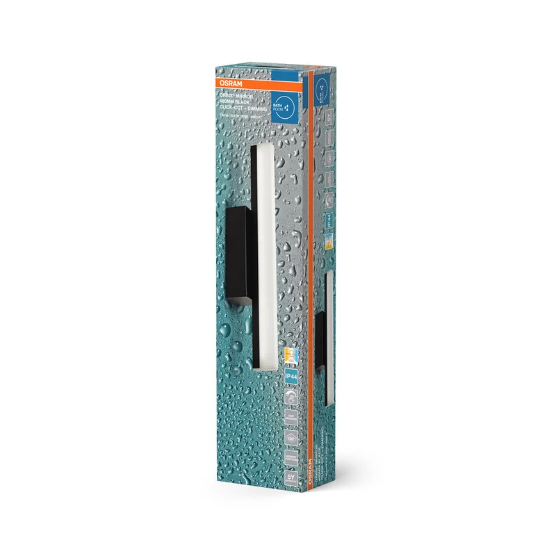 OSRAM Orbis miroir lampe miroir, salle de bain, Click-CCT, 6.8W, 40cm, noir, IP44
