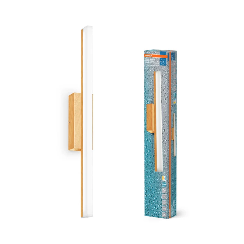 OSRAM Orbis miroir applique miroir, salle de bain, Click-CCT, 10W, 60cm, décor bois, IP44