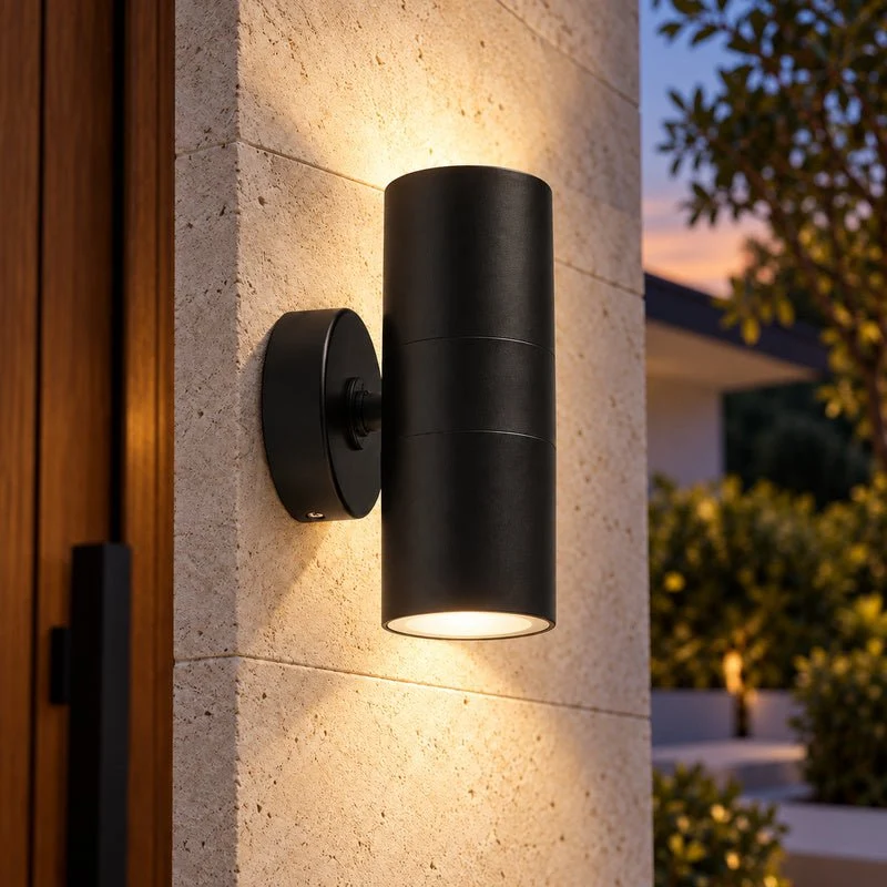 Applique Murale Noire IP65 Double Faisceau GU10 - Pack de 10