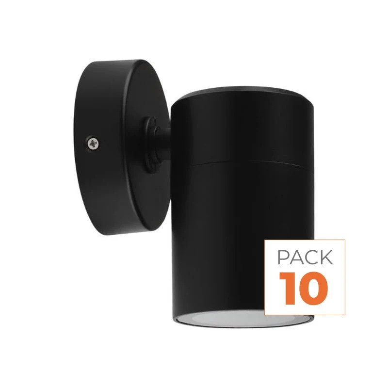 Applique murale LED Noire IP65 GU10 - Pack de 10