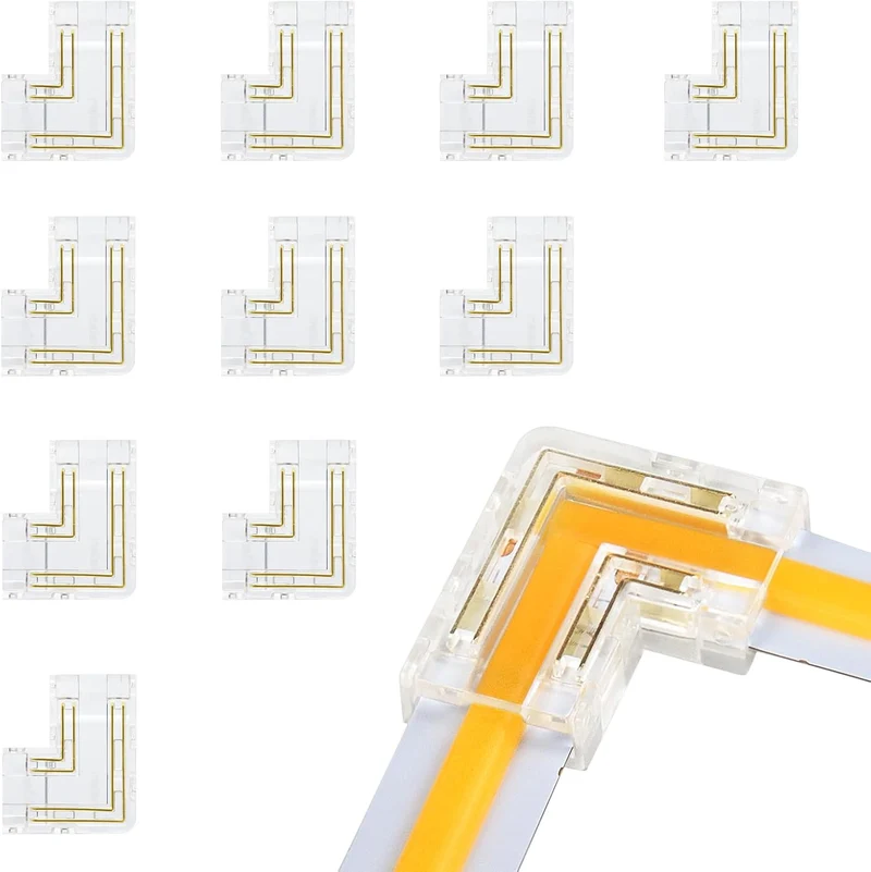 Transparent Crystal LED Strip Connectors – 10mm 4Pin Solderless Clips | Strip to Wire / Strip to Strip / Female Plug – Local Stock US/UK