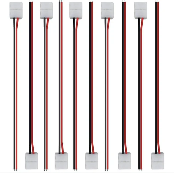 LED Strip Connectors – 10mm 2Pin Solderless Clips | Strip to Wire / Strip to Strip / DC Adapter / L / T – Bulk Wholesale 500pcs MOQ | Factory Direct